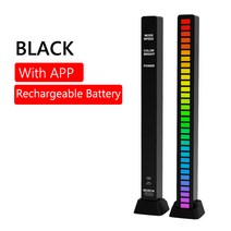 사운드 컨트롤 픽업 리듬 라이트 APP 제어 32 LED 음성 활성화 음악 주변 조명 RGB 다채로운 튜브 램프 자, 한개옵션1, 07 Rechargeable APP