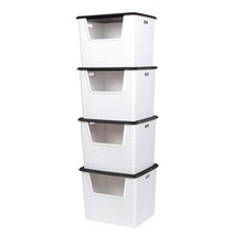 지오리빙 클린존 50L 분리수거함, 4단(화이트), 1개