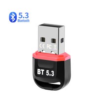 유리 글로벌 블루투스 5.3 동글 컴퓨터 PC 데스크탑 무선 USB 동글이 이어폰 스피커 연결 갤럭시 버즈 동그리 최강신호~!, 레드--