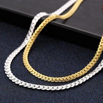 남자은팔찌 커플팔찌 뜨거운 판매 925 우표 실버 색상 18K 골드 6MM 체인 팔찌 neckalce 여성을위한 패션