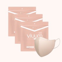 비움 마스크 KF94 디럭스 대형 25매*3팩 여름용 새부리형 마스크, 75매, 핑크베이지-대형