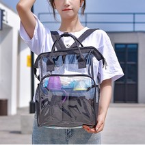 투명 비닐 비치 백팩 3칸 알미늄 포켓 방수 PVC 블랙 보온 보냉 비치백 가방 바캉스 백