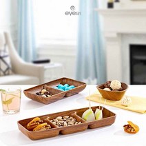 W422CD8P 3칸 L260mm 나무접시 다용도볼 라운드볼 삼각볼 소스 스넥디쉬 우드볼 우드식기 정사각볼 주방식기 커트러리트레이 푸켓 캠핑용품 주방잡화