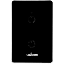 스마트빌 Iot Zigbee 2구 스위치 블랙 고출력 1 700W (8A) SLA02, 1개