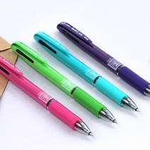 초저점도 3색 브랜드 볼펜 명품 필기감좋은 펜 4종 0.5mm 신기한 학용품 특이한 얇은 각인 색볼펜 볼팬 잘써지는 부드러운 선물용 다색 공시생 유성 삼색 사무용 필기구, 연두 1자루 0.5mm