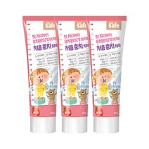 키즈세이프 어린이 치약 딸기향, 90g, 3개