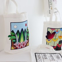 [조한스토어] 두근두근아트 어린이 무지 에코백 만들기 DIY 가방 꾸미기 전통문양, 일월오봉도