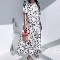 하이데일리 여름 시폰 반팔 블레어 캉캉 바캉스 비치 휴가 휴양지 와위드 쉬폰 롱원피스