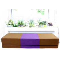 SEJEL.F (세젤에프) 3단 폴리 접이식 매트리스 고밀도 HR스펀지 싱글매트 브라운 & 퍼플 7.5CM, 어두운 남색