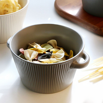 생활미담 홈 라면기 도자기 손잡이 면 접시, 홈라면기, 베이지, 1개