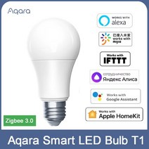 Aqara 스마트 LED 전구 T1 Zigbee 3.0 스마트 홈 컬러 E27 2700K-6500K 스마트 라이트 MI 홈 앱 Alexa Ift, 01 WHITE