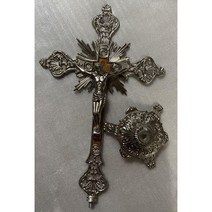 십자고상 원목형 천주교 인테리어 차량용 장식용 벽고상 탁상, 백니켈 버터