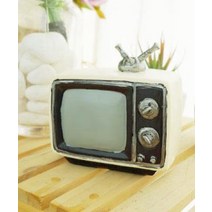 미니 데코 빈티지 아날로그 티비 소품 화이트 공간활용 유럽감성 TV테이블 거실선반 신혼부부 편의성