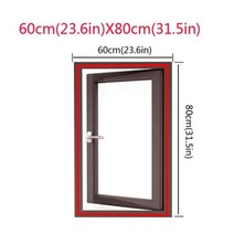 폴딩도어방충망 주름방충망 스텐방충망 실내 곤충 스크린 창문 메쉬 맞춤형 문 모기장 차단 자체 접착 보이지 않는 창, 60x80cm+white