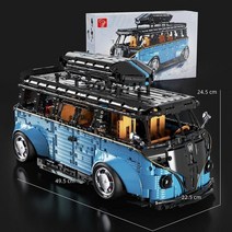 호환레고 테크닉 시티 버스 BUS 1:8폭스바겐 T2 캠퍼밴 호환창작 조립블록 /캠핑카 트레일러, T2 캠퍼밴 블루+파워펑션