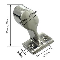 서핑 보트 요트 부품 2PCS 스테인레스 스틸 316 핸드 레일 피팅 왼쪽 프론트 센터 오른쪽 엔드 Stanchion 78 인치 1 22mm 및 25mm 튜브 용, [01] 22mm