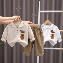 더쭈야 남아 상하복 아기 아동 가을 카라티 바지 등원