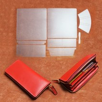 원데이클래스 가죽공방 카드지갑만들기 1 set 내구성 바느질 패턴 pvc 템플릿 diy 세 여성 가죽 지퍼 지갑 수제 가죽 공예 액세서리, 없음
