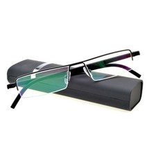 케이스가있는 안티 블루 라이트 이그제큐티브 스타일 직사각형 남성 안경