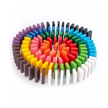 요기팜 친환경 천연 원목 도미노 120pcs 12색상 블럭 놀이 셈놀이