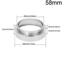 커피 바텀리스 포타필터 용 바구니 도징 링 51mm 53mm 58mm 1/2/4 컵 및 블라인드 보울 필터 교체 필터, 58mm Silver Ring