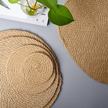 밀집 라탄 티코스터 냄비받침 컵받침 코스터 테이블매트 피크닉 트레이 인테리어, 원형-30cm