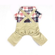 [코코스튜디오]강아지 컨트리 체크 멜빵바지 색상2종