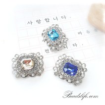 비즈라이프 직사각 엔틱스타일 단추, 1개, 백금도금 커피