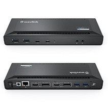 WAVLINK USB C 범용 도킹 스테이션 60W 전원 공급 듀얼 4K 비디오 출력 지원(DisplayPort 및 HDMI 기가비트 이더넷 오디오 출력 및 마이크 입력 USB 3.0 포트 4개 및 USB C 포트 2개) -13881, 듀얼 1080P