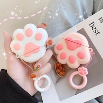 믹스더마켓 아이폰 모찌 고양이 강아지 발바닥 에어팟 케이스, 핑크, 모찌고양이강아지발바닥에어팟케이스