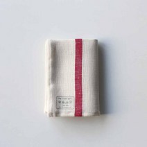 아트박스/포그린넨 포그린넨 키친클로스 두꺼운 레드 라인 화이트