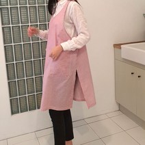 방가지똥 앞치마 여름용 통원피스 레드 리플 지지미 앞치마