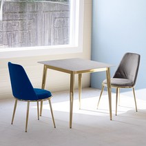 라로퍼니처 브릭스 800 포세린 통 세라믹 2인 식탁 골드 프레임 테이블, 그레이, 네이비2