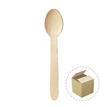 기타 개별포장 친환경 나무 일회용 스푼 16cm 1봉(100p) 1박스(10봉)