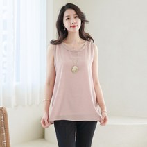 T55815 이중라운드넥 심플롱나시엄마옷