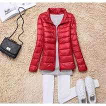 경량 화이트 오리털 재킷 파카 울트라 라이트 다운 코트 여성용 푸퍼 아웃웨어 숏 탑 가을 겨울