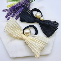 리얼99 진주포인트 리본 헤어곱창 똥머리곱창밴드 리본헤어끈