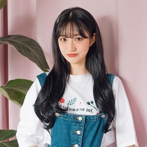 가발매니아 페미닌펌 69cm 오픈반가발 리얼하프피스(제디원사), 내츄럴블랙, 1세트