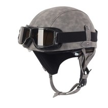 반모헬멧 오토바이 헬멧 가죽 빈티지 카스코 모토 오픈 페이스 레트로 하프 쵸퍼 바이커 파일럿 도트, [01] M, [23] B18