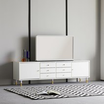 [1만원★즉시할인]장인가구 로지 모던 높은 TV 티비다이 6서랍 거실장 1800, 화이트