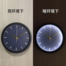 천체벽시계 저소음 LED조명 무드등 홈 인테리어소품, 14인치(직경 35.5cm), 가벼운 럭셔리