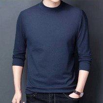 남성 흡한속건 양면 기모발열티 라운드하프넥
