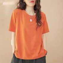 [안심구매 무료교환] 여성 라운드티 티셔츠 스타일리쉬 박시핏 레터링 여름 반팔 맨투맨