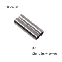농업용 유압 호스 수동 압착기 호스 찍는 기계 100pcs 더블 구리 튜브 라운드 구리 낚시 튜브 낚시 와이어 파이프 크림프 슬리브 커넥터 낚싯줄 액세서리 도구, 1.8x10mm