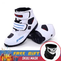 바이크 부츠 롱부츠 겨울 오토바이 신발 모토 크로스 남성 레이싱 방수 오프로드 속도 바이커 타기 모토 피트 마이크로 화이버 가죽, 6.5, a005 화이트 부츠