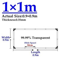 차광막 야외천막 캐노피천막 테라스천막 옥상천막 0.35mm 99.9 투명 PVC 타포린 발코니 방수 울타리 그물 천으로 맑은 정원 즙이 많은 식물 커버, 1x1m