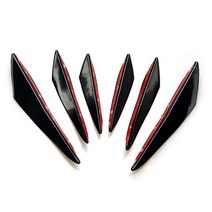 6 개/대 프론트 범퍼 립 장식 디퓨저 스플리터 지느러미 바디 스포일러 카나드 VALENCE CHIN CAR TUNING CANARD, 1개, Black 6pcs