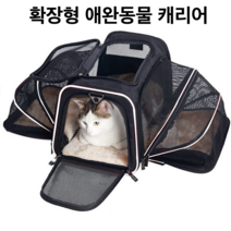 고양이 가방 외출 휴대용 휴대용 애완 동물 가방 접이식 확장 애완 동물 배낭 통기성 고양이 케이지 고양이 배낭, 밝은 회색 형광 녹색 테두리 소형