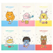 [문구조아] 카카오프렌즈 해피모먼트 신학기 무선제본 노트 무지, 5개