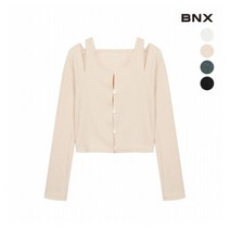 [BNX] 여성 절개 라운드 크롭 가디건